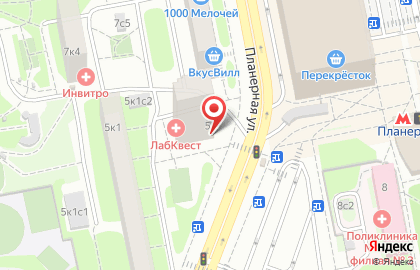 Магазин оптики Оптики Москвы на метро Планерная на карте