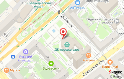 Дворец культуры профсоюзов в Центральном районе на карте