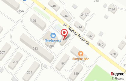 Супермаркет Красное & Белое на улице Карла Маркса на карте