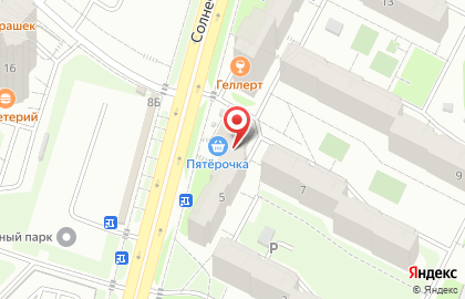 Супермаркет Пятёрочка на Солнечной улице, 5а на карте
