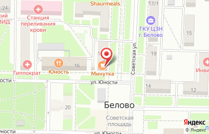 Столовая Минутка на Советской улице на карте