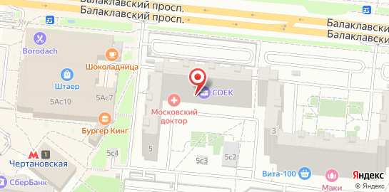 Клиника Московский доктор на Балаклавском проспекте на карте