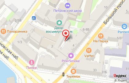 Петровский в Петроградском районе на карте