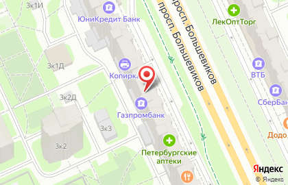 Две Палочки на проспекте Большевиков на карте