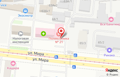Городская клиническая поликлиника №21 на площади Карла Маркса на карте