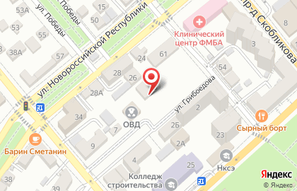 Управление вневедомственной охраны ВНГ Отдел вневедомственной охраны по г. Новороссийску на карте