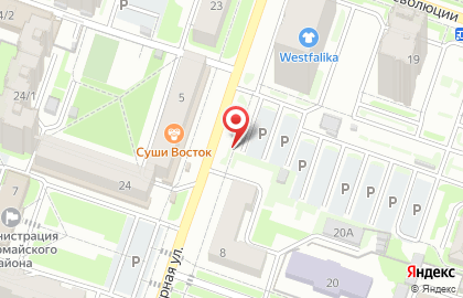 Первомайский район Киоск по продаже фруктов и овощей на Физкультурной улице на карте