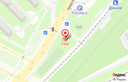 Кафе Дачное на проспекте Народного Ополчения на карте