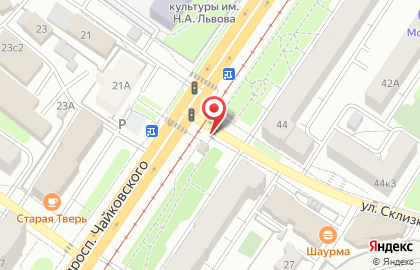 Киоск по продаже печатной продукции Тверьсоюзпечать+О на проспекте Чайковского на карте
