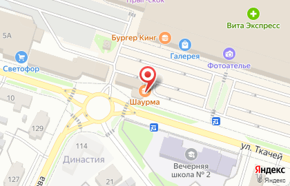 Киоск по продаже шаурмы на улице Ткачей на карте