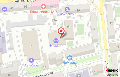 Энергия, СДЮСШОР по плаванию и художественной гимнастике на карте