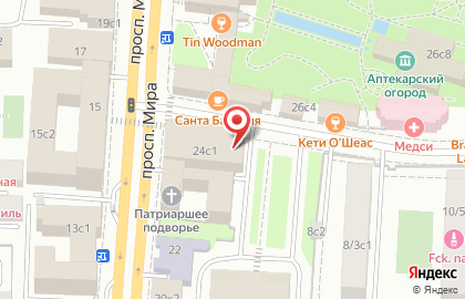 АБ ИнтерПрогрессБанк на метро Проспект Мира на карте