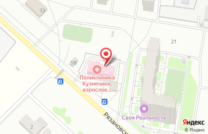 Рязановская поликлиника, пос. Знамя Октября на карте