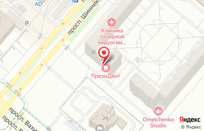 Стоматология ПрезиДент на проспекте Шинников на карте
