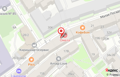 Ресторан быстрого питания Subway на Малой Посадской улице на карте