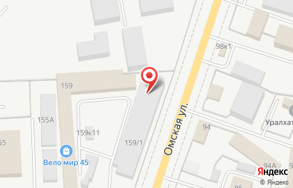Производственно-торговая компания Уралрезинотехника на Омской улице на карте