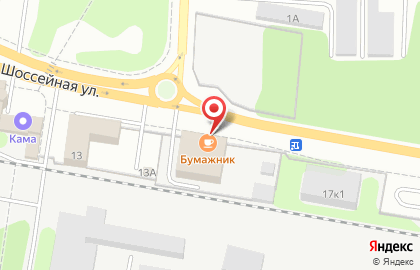 Столовая Бумажник в Краснокамске на карте