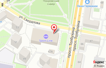 Спортивно-оздоровительный комплекс Sport Line на улице Свердлова на карте