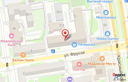 Азимут Оптика на улице Фрунзе на карте