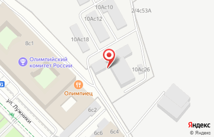 Спортивный центр "Акробат" на Лужнецкой набережной на карте