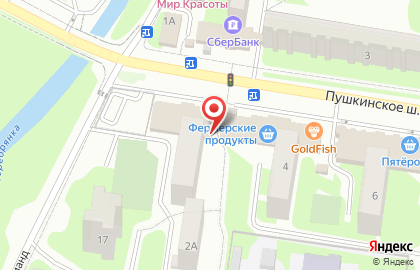 Киоск фруктов и овощей на Пушкинском шоссе на карте