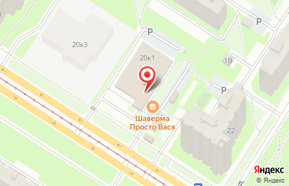 Супермаркет Пятёрочка на Шлиссельбургском проспекте, 20 к 1 на карте
