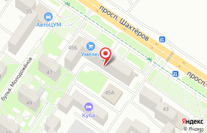 Автомагазин Фаворит, автомагазин на проспекте Шахтёров на карте