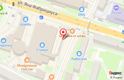 Зоомаркет на улице Яна Фабрициуса на карте