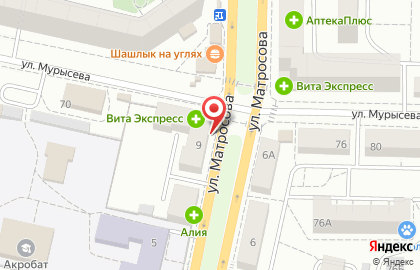 Супермаркет Магнит у дома в Комсомольском районе на карте