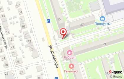 Дзержинский район Киоск по продаже фруктов и овощей на улице Доватора 25/1 на карте