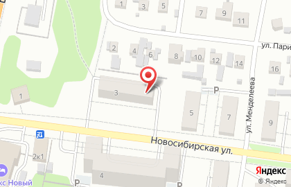 Агентство недвижимости Парус на Новосибирской улице на карте