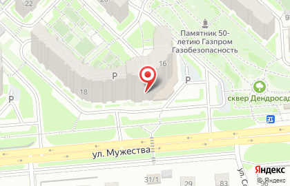 Банкомат Газпромбанк, филиал в г. Красноярске на улице Мужества на карте