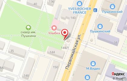 Сеть магазинов и киосков по продаже цветов Зеленый мир на Первомайской улице на карте