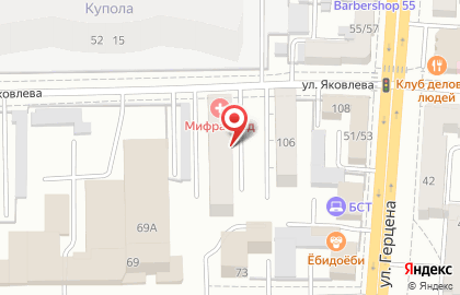 Адвокатский кабинет Кущёвой Т.В. в Центральном районе на карте