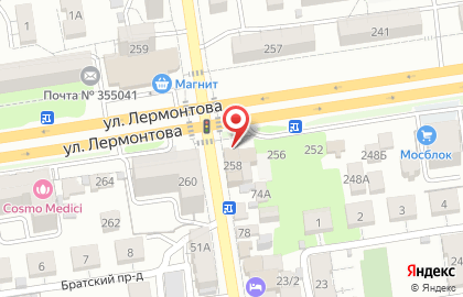 Продуктовый магазин Наташа на улице Лермонтова на карте
