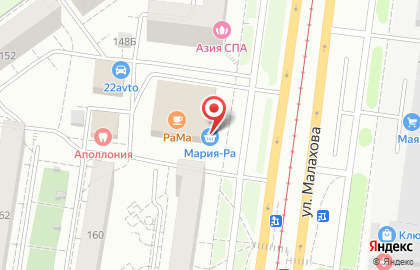Мини-маркет по продаже печатной продукции Пресса 22 на улице Малахова, 156 на карте