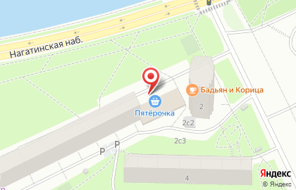 Супермаркет Пятёрочка в Нагатинском затоне на карте