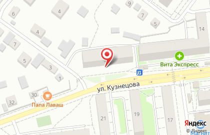Продуктовый магазин на ул. Кузнецова, 16 на карте