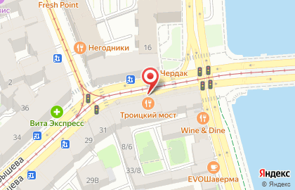 Кафе Троицкий мост на улице Куйбышева на карте