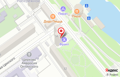 Барбершоп Франт на Набережной улице на карте