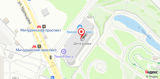 Автосервис М-Сервис на улице Удальцова на карте