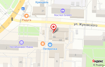 Магазин продуктов на улице Жуковского на карте