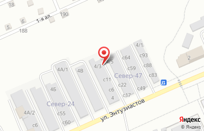 Автосервис Автопульс на улице Энтузиастов на карте