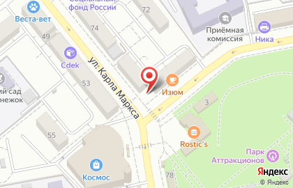 Пекарня-кондитерская Корица на улице Карла Маркса на карте