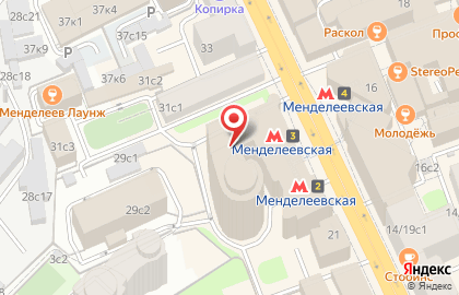 Банкомат Росбанк на метро Менделеевская на карте