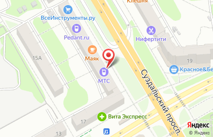 Оператор сотовой связи Tele2 на Суздальском проспекте на карте