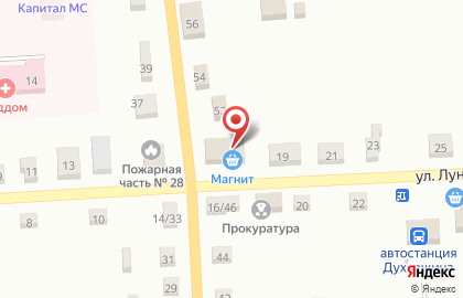 Супермаркет Магнит на улице Луначарского на карте