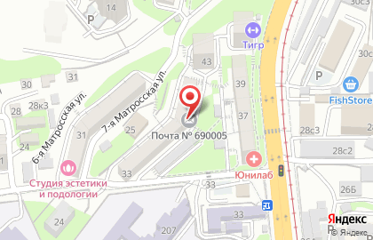 Почта России во Владивостоке на карте