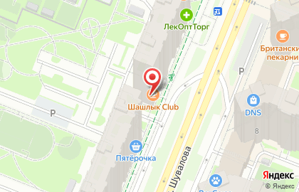 Ресторан Шашлык Club в Санкт-Петербурге на карте