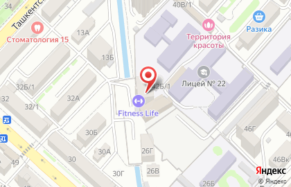 Фитнес-клуб life в Советском районе на карте
